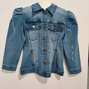 Distressed Blue Washed Denim Jacket